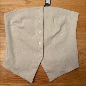 Cream Button Up Strapless Top